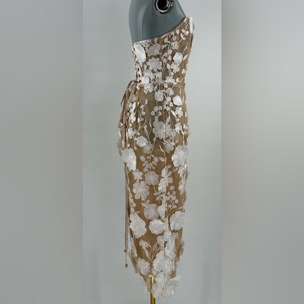 🆕 BRONX & BANCO 🧿 NWOT Jasmine Blanc Corset Midi Dress, Sz L US 8 - Picture 11 of 17